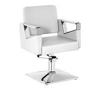 Physa Sillón De Peluquería Physa Bristol White (Fabricado En Acero Y Piel Sintética, Altura del Asiento: 46-57 cm, Color Blanco)