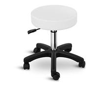 Physa Taburete con Ruedas Physa Aversa White (Estructura En Acero, Asiento De PVC y Espuma, hasta 150 kg, Color Blanco)