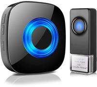 PHYSEN Timbre Inalámbrico Exterior Impermeable IP55, 400M Alcance Doorbell, Kit de Timbre con 1 Receptor + 1 Transmisor, 58 Melodías 5 Niveles de Volumen (0-110dB), Indicador LED, Fácil Instalación