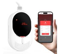 PHYSEN WiFi Detector de Gas y Monóxido de Carbono con Pantalla LED, Certificado EN 50291 y EN 50194, Compatible con Alexa/Google Home App, Detector de Metano y CO para Cocina Cuarto de Caldera, Garaje