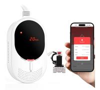 PHYSEN WiFi Detector de Gas y Monóxido de Carbono, con Válvula Magnética y Pantalla LED, Certificado EN 50291 y EN 50194, Detector de Metano y CO para Cocina, Cuarto de Caldera, Garaje