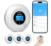 PHYSEN WiFi Detector de Humo y Monóxido de Carbono con 10 Años de Vida Útil y Batería Reemplazable, Detector Combinado Compatible con la App Tuya, Certificación Estándar EN14604 & EN50291, 3St