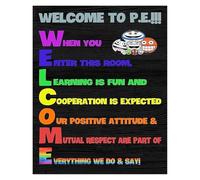 Physical Education Classroom Poster Welcome to Gym Motivational Sign for Sports and Exercise(Unframed,08x12inch(20x30cm))