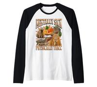 Physically Thicc Funny Capybara Meme Bootleg Y2K Gráfico Camiseta Manga Raglan