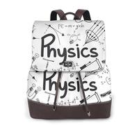 Physics Print - Mochila de cuero para mujer, bolsa para libros de escuela secundaria y universidad, mochila ligera e informal para cada temporada