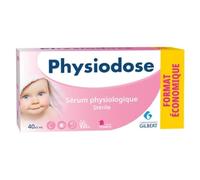PHYSIODOSE Suero Fisiológico Monodosis Bebé - 1 Caja con 40 Unidosis de 5 ml - Para Lavado Nasal, Ocular y Limpieza de Heridas, Estéril y Sin Conservantes