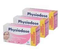 PHYSIODOSE Suero Fisiológico Monodosis Bebé - Pack de 3 Cajas con 40 Unidosis de 5 ml - Para Lavado Nasal, Ocular y Limpieza de Heridas, Estéril y Sin Conservantes