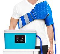 PhysioNatural Sistema de terapia de frío con almohadilla grande para el hombro, para cuidado postoperatorio, desgarros del manguito rotador, hinchazón, esguinces, inflamación y otras lesiones