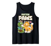 Phyton Paws Funny Cat Snake Python Desarrollador de programación Camiseta sin Mangas