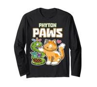 Phyton Paws Funny Cat Snake Python Desarrollador de programación Manga Larga