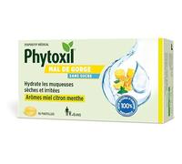 Phytoxil Pastille Garganta Irritada - Miel Limón Menta - Dispositivo médico - Hidrata membranas mucosas secas e irritadas - 16 tabletas - A partir de 6 años