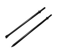 Phyxlyn Juego de cinceles neumáticos en frío, martillo neumático de aire de 3/4 pulgadas de ancho y 14 pulgadas de largo, cinceles planos y de punta con cuello redondo para hormigón y azulejos