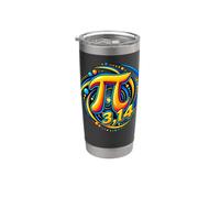 Pi 3,14 Símbolo matemático colorido espiral matemáticas número arte Vaso térmico de acero inoxidable de doble pared