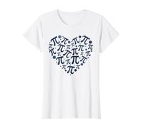 Pi Number Heart - 3.14 Matemáticas Feliz Día Pi Estudiante de Matemáticas Camiseta gráfica económica, Mujer, Blanco, XS
