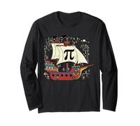 Pi Rate Pirata Ship Funny Math Pie Juego de Palabras Hombres Niños Niños Mujeres Manga Larga