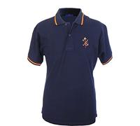 Pi2010 Polo Legión Española Hombre, Bandera de España en Cuello y magas, Marino, 100% Algodon,Talla M