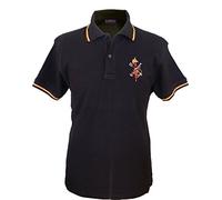 Pi2010 Polo Legión Española Hombre/Bandera de España en Cuello y magas/Negro/Talla XXL