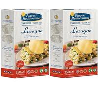 Piaceri Mediterranei Lasaña de Maíz Sin Gluten, Placas Veganas (Pack 2x250g) | Pasta para Lasaña Tradicional, 100% Maíz | Ligeras, Digestibles, Textura Firme | Apto Celíacos y Dietas Saludables