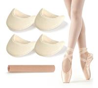 Piacolnic 2 Pares de Protectores de Punta, Protectores de Dedos Suaves de Tejido y Silicona Flexible, Almohadillas para Zapatos de Ballet para Mujeres con Separador Recortable
