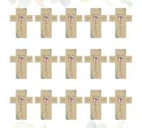 PIAKAZIQA Bautizo regalos niña 15 forma cruz funda de fieltro para chocolate, bonito Dass Du Da Bist Chocolate Embalaje Regalo para Comunión, Confirmación, Bautismo ahijado Confirmación, Sin Chocolate