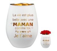 PIAKAZIQA Cadeau Fete des Meres, Bougeoir en Verre Gravé Décorations de Chambre à Coucher Femme Bougeoir Femme Bougeoir Fete des Meres, Utile Cadeau Personnalisé Maman Anniversaire, Idea Cadeaux