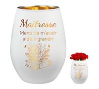 PIAKAZIQA Cadeau Maitresse D'école, Cadeau Merci Maitre Bougeoir en Verre Gravé Personnalisé Cadeaux Maitresse, Idea Cadeaux Fin D'année Pour Directrice D'école Pour Atsem Maternelle Pour Enseignant