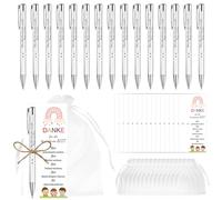 PIAKAZIQA Erzieherin Dankegeschenke 15 Kugelschreiber Sets inklusive Organza Tasche Dankeskarte und Seil Kleine Menschen brauchen so große Herzen wie tuins Abschiesgeschenke für Lehrerin Tagesmutter