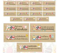 PIAKAZIQA Pequeños regalos de Pascua, 15 fundas marrones de fieltro para chocolate de Pascua, embalaje de regalo, pequeñas cosas, regalo especial de Pascua para colegas, equipos, empleados, familia