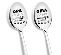 PIAKAZIQA Regalos para futuros abuelos, 2 cucharillas de café con grabado, regalo pequeño para futuro abuelo, regalo para futuras abuelas, embarazo, regalo para baby shower