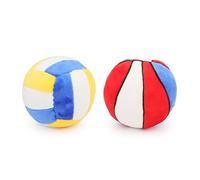 Piang Gouer 2PCS Juguetes interactivos para Perros adecuados para Perros pequeños y medianos, Juguetes de Peluche chirriantes, Voleibol de Baloncesto para Perros