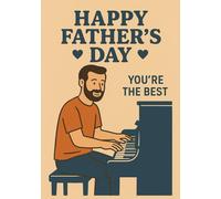 Pianist Dad | Squared Grid Notebook with Special Message: Format A5 | 50 Sheets (100 Pages) | Glossy Cover | Perfect Gift for Father's Day