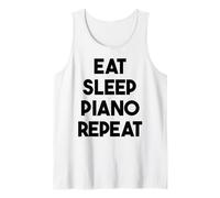 Pianist Funny - Comer sueño Piano Repeat Camiseta sin Mangas