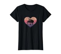 Pianista De Música Clásica Pianista Alas Piano Camiseta gráfica económica, Mujer, Negro, S
