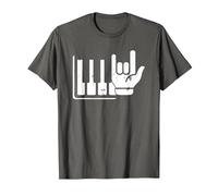 Pianista Teclado Piano Jugador Rock Jazz Instrumento Musical Camiseta, Hombre, Asfalto, XXL