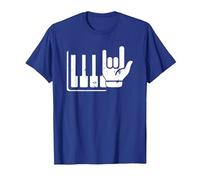 Pianista Teclado Piano Jugador Rock Jazz Instrumento Musical Camiseta, Hombre, Azul Real, S