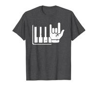 Pianista Teclado Piano Jugador Rock Jazz Instrumento Musical Camiseta, Hombre, Jaspeado Oscuro, 4XL