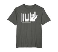 Pianista Teclado Piano Jugador Rock Jazz Instrumento Musical Camiseta, Hombre Tallas Grandes, Asfalto, 2X Alto