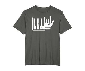 Pianista Teclado Piano Jugador Rock Jazz Instrumento Musical Camiseta, Hombre Tallas Grandes, Asfalto, 5X Alto