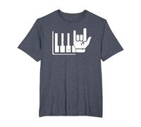Pianista Teclado Piano Jugador Rock Jazz Instrumento Musical Camiseta, Hombre Tallas Grandes, Azul Jaspeado, 6X Alto