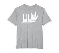 Pianista Teclado Piano Jugador Rock Jazz Instrumento Musical Camiseta, Hombre Tallas Grandes, Gris Jaspeado, 6X Alto