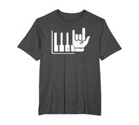 Pianista Teclado Piano Jugador Rock Jazz Instrumento Musical Camiseta, Hombre Tallas Grandes, Jaspeado Oscuro, 6X Alto