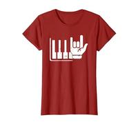 Pianista Teclado Piano Jugador Rock Jazz Instrumento Musical Camiseta, Mujer, Arándano, XS