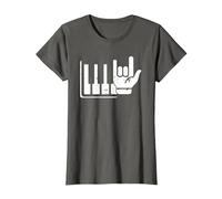 Pianista Teclado Piano Jugador Rock Jazz Instrumento Musical Camiseta, Mujer, Asfalto, M