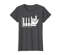 Pianista Teclado Piano Jugador Rock Jazz Instrumento Musical Camiseta, Mujer, Jaspeado Oscuro, L