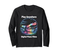 Pianista Toca en cualquier lugar Músicos Tech Fans Pianista Manga Larga