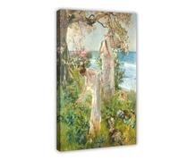 PIANK Niñas griegas en la orilla de Joaquín Sorolla y Bastida - Póster artístico en lienzo y arte para pared, impresión moderna, para dormitorio familiar, 12 x 18 pulgadas (30 x 45 cm)