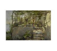 PIANK Póster de jardín mediterráneo de John William Waterhouse, arte de pared, dormitorio, oficina, habitación, regalo, sin marco, 30,5 x 45,7 cm