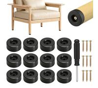 PIANKEKE 24 Pcs Patas para Muebles, Ø 44 x H 19 mm Tacos de Goma atornillables para Armario cómodas, sofás, sillas, armarios de Cocina, con Tornillos