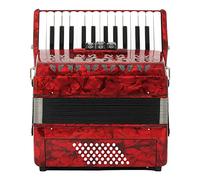 Piano Acordeón Bajo De 26 Teclas, 48 instrumentos Musicales For El Aula En Casa, Fascinante Y Más Suave, Con Correa Y Mochila De Acordeón (Color : Red)