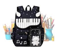 Piano Backpack - Music Backpack, Dotted Cute Bookbag Aesthetic Scene Daypac | 14.17x11.81x4.72 Inch | Aesthetic Scene Backpack For Women | Dotted Music Note Bookbag Decorative Pendant Doll For School